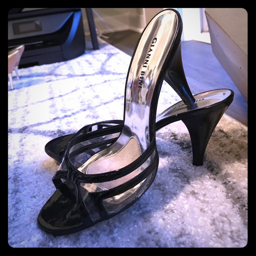 Black kitten mules